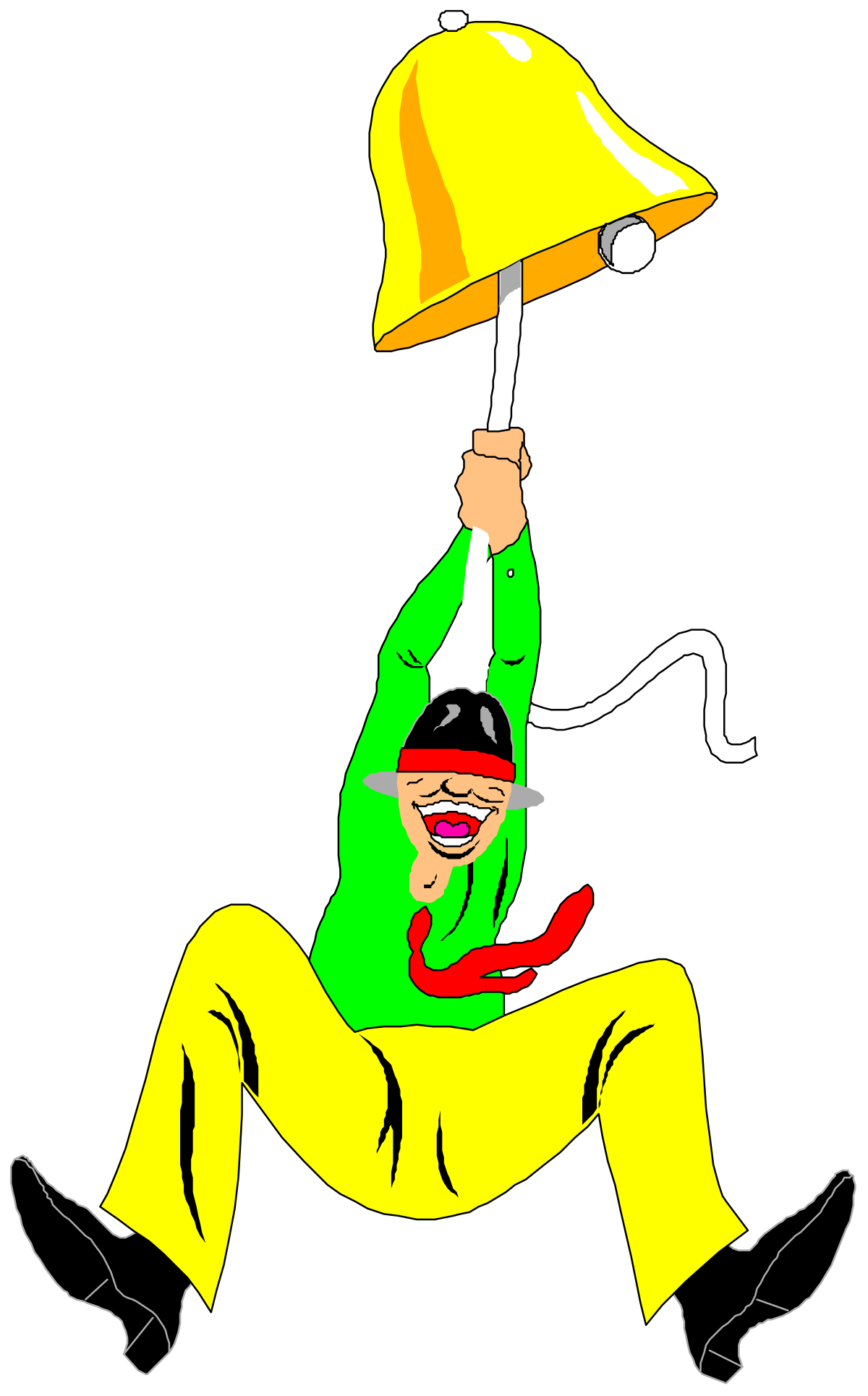 Man with Hat and Yellow Umbrella Clipart: Vibrant Outdoor Scenes