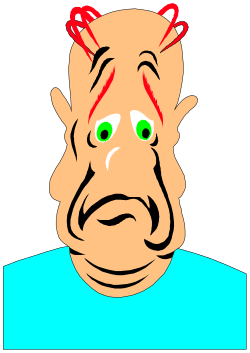 Man with Red Nose and Green Eyes Clipart - Unique Character Illustrations
