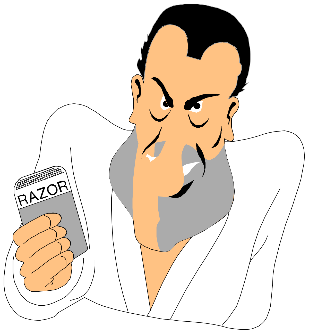 Man with Razor Clipart: Perfect for Creative Projects