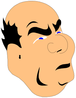 Man with Nose and Nose Ring Clipart - Bold Character Design