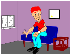 Couch Scene Clipart: Man Relaxing Comfortably