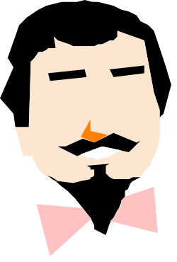 Mustache Man in a Pink Bow Tie Clipart - Charming and Playful Character