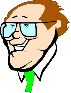 Man with Glasses and Green Tie Clipart for Professional Use