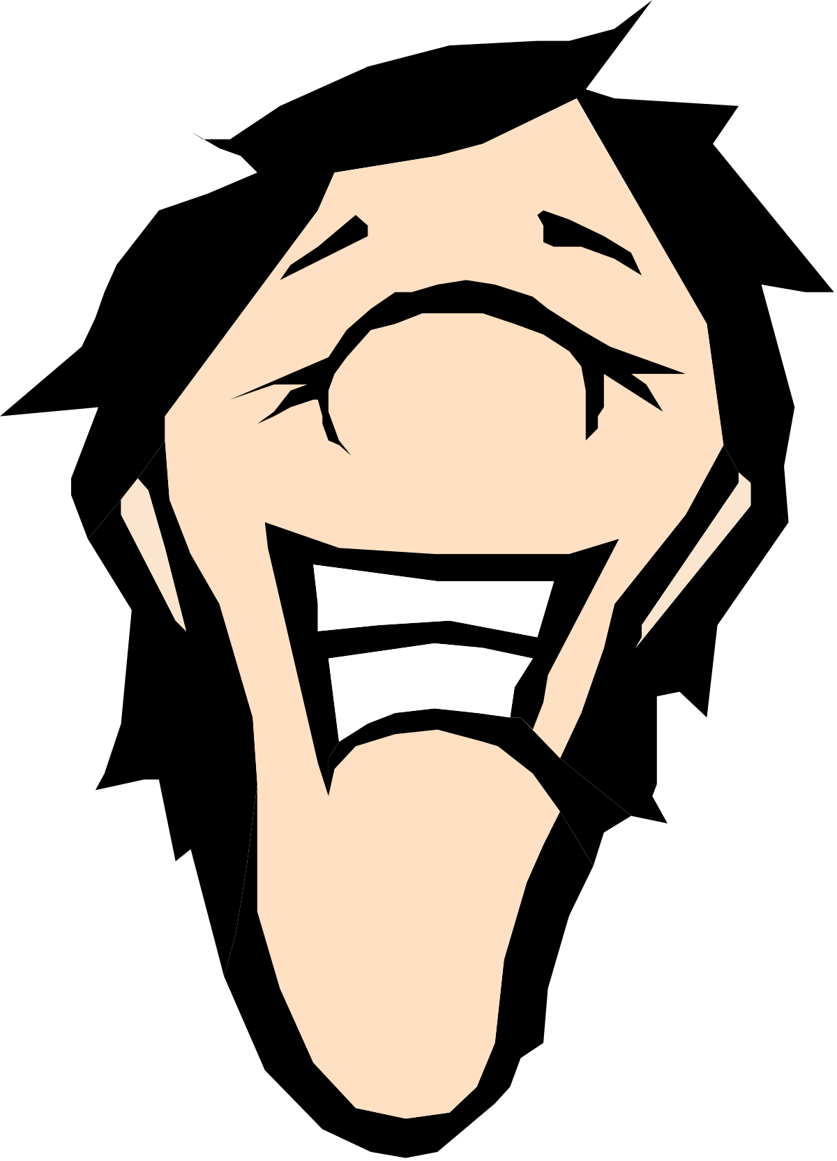 Cartoon Face Clipart with a Bright Smile