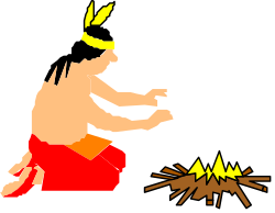 Man in Red Shirt Throwing Fire Clipart - Dynamic Action Scene