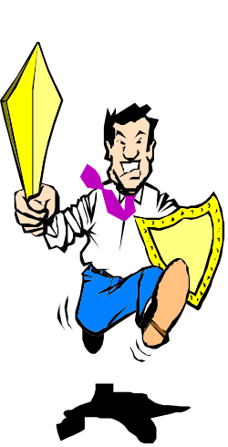 Kite Clipart: Man in White Shirt Flying a Colorful Kite