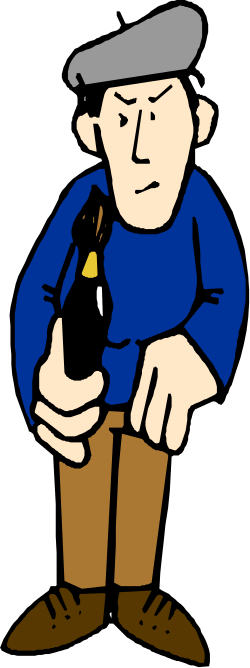 Man Holding Beer Bottle Clipart - Fun and Relaxed Illustrations