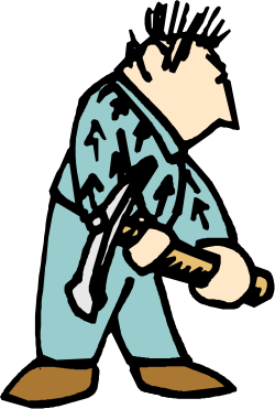 Baseball Bat Clipart: Man in Blue Shirt Ready to Play