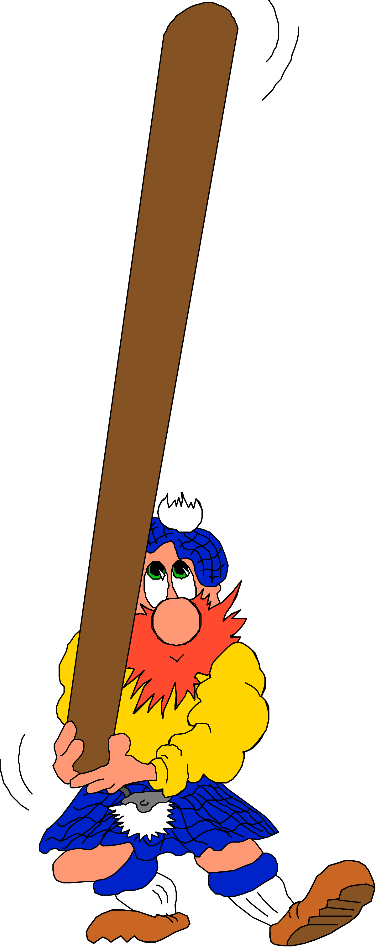 Cartoon Character with Baseball Bat Clipart: Playful and Fun Graphics
