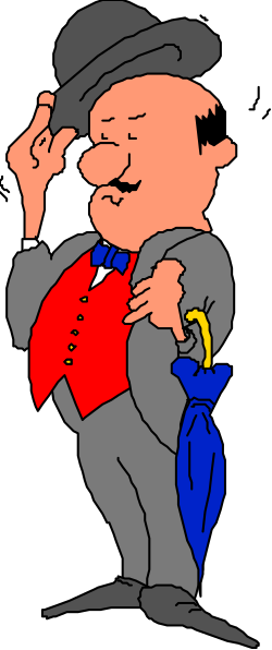 Businessman in Suit Holding Red Bag Clipart