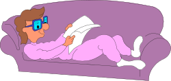 Man Reading Book on Couch - Cozy Clipart Illustration