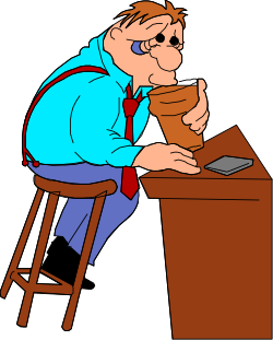 Man at Desk with Coffee - Engaging Clipart Illustrating Productivity