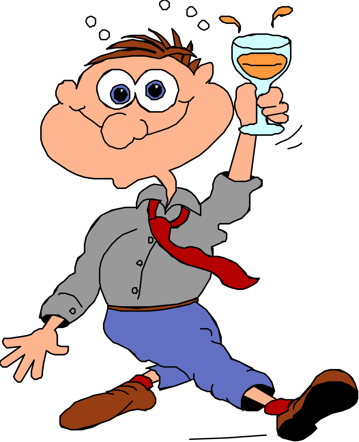 Cartoon Boy Holding a Glass of Wine - Playful Clipart Design