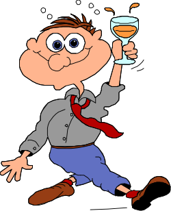 Cartoon Boy Holding a Glass of Wine - Playful Clipart Design
