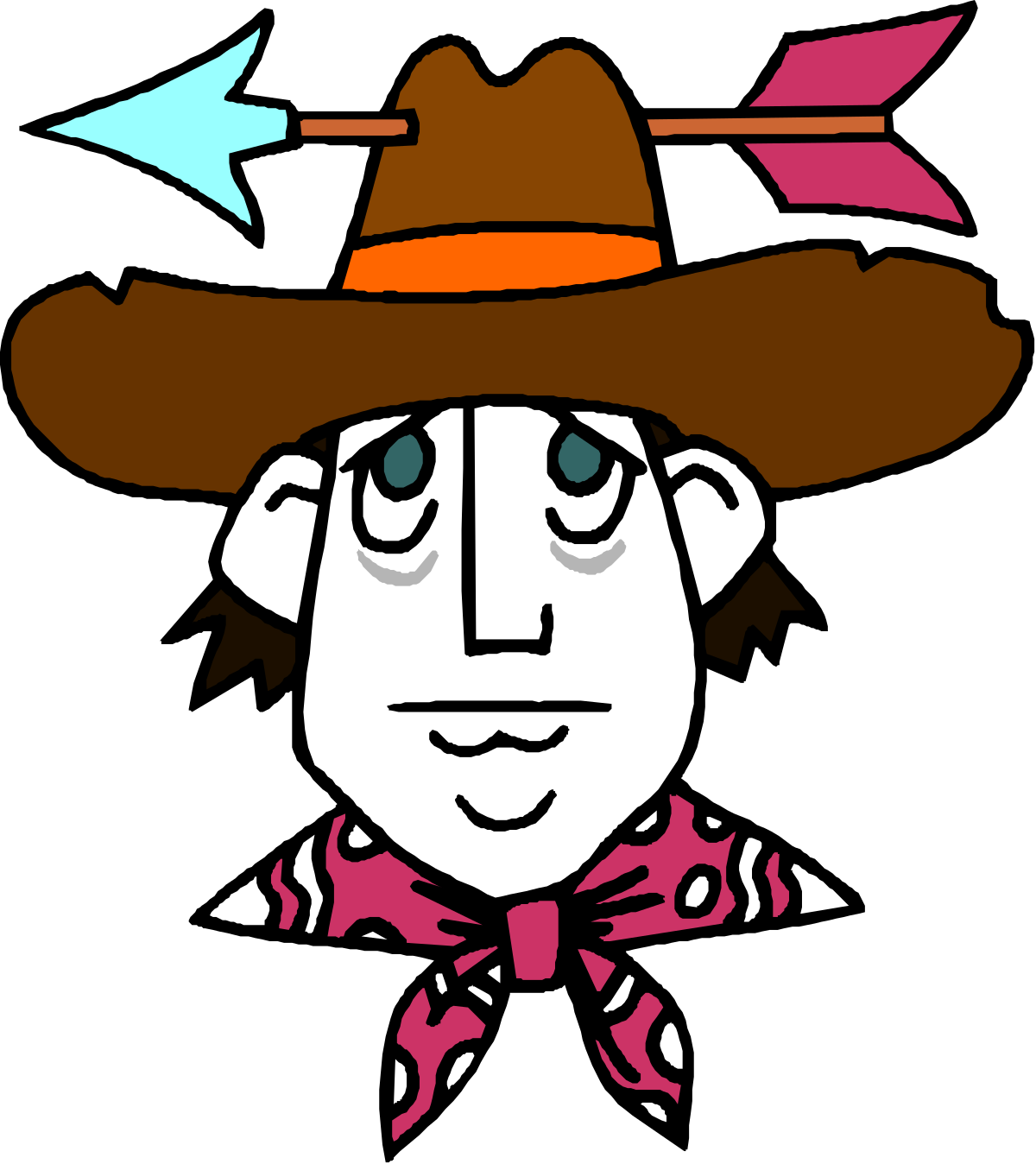 Cartoon Cowboy Clipart: Charming Bow Tie & Hat Design