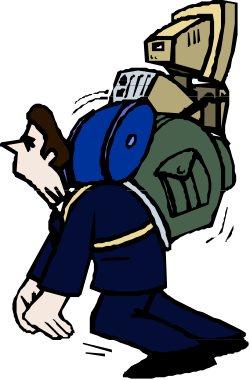 Backpack Man and Cell Clipart: Adventure Awaits