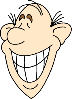 Cartoon Face with Big Smile Clipart - Cheerful Expressions for Every Project
