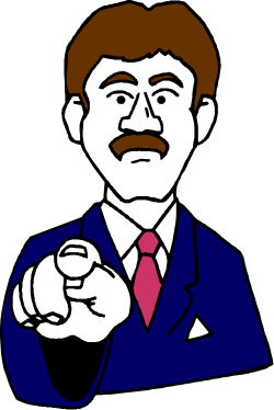 Man in Suit Pointing - Professional Clipart for Business Use
