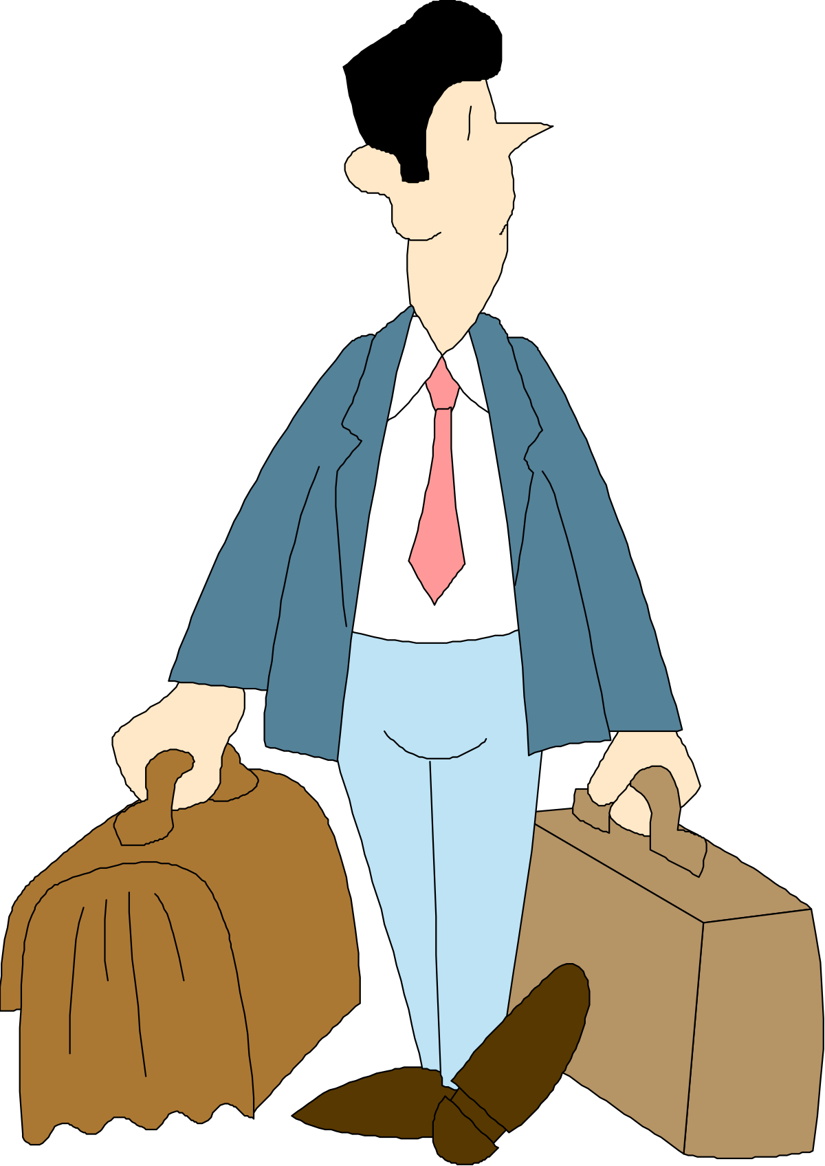 a man in a suit and tie with a suitcase clip art png transparent Businessman with Briefcase Clipart: Professional Suit and Tie Icon