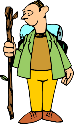 Man with Stick and Hat Clipart - A Unique Illustration