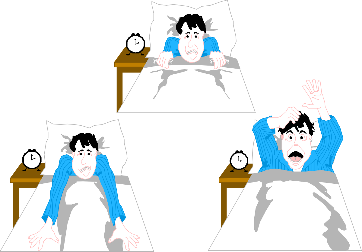 Man in Bed with Pillow Clipart Illustrations