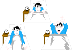 Man in Bed with Pillow Clipart Illustrations