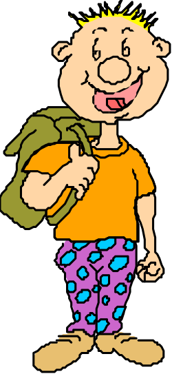 Boy with Backpack Clipart - Fun and Playful Vector Illustration