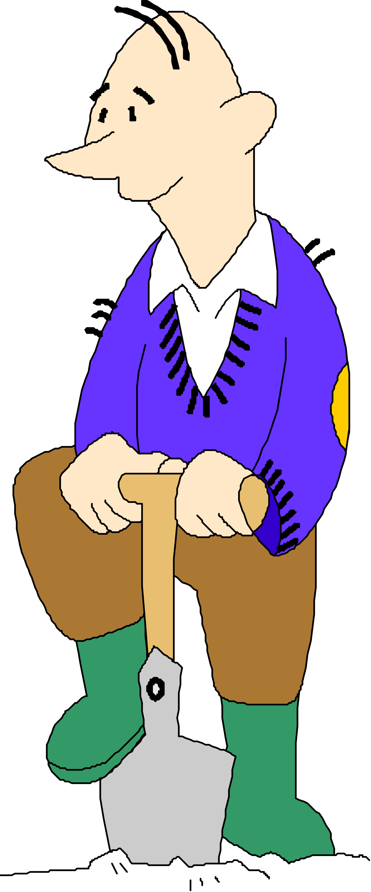 a man sitting on a stool with his feet crossed clip art png transparent Man Sitting on Stool with Crossed Feet - Clipart Illustration