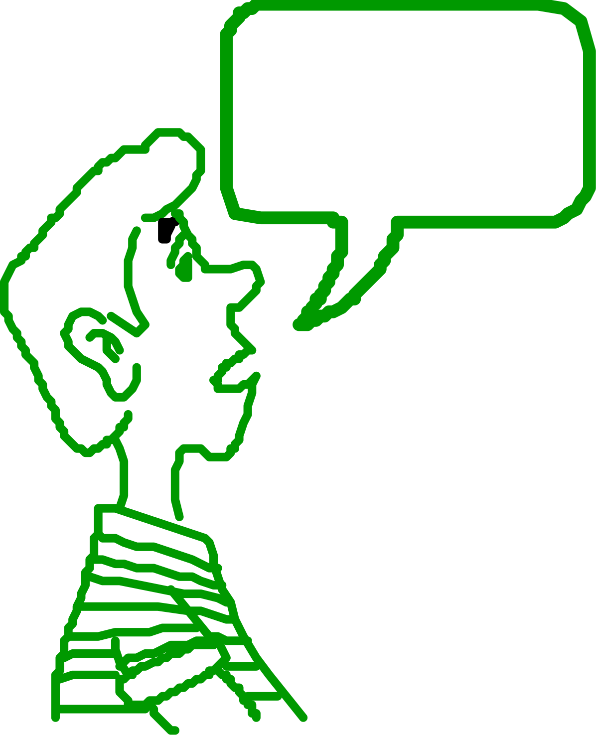 Speech Bubble Above Person Clipart - Ideal for Communication Concepts
