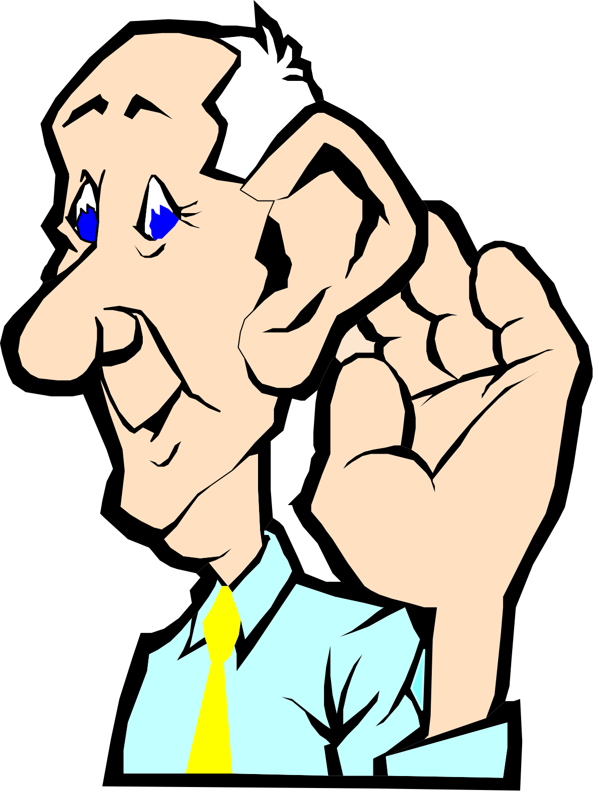 Businessman Flexing Fist Clipart - Power and Determination