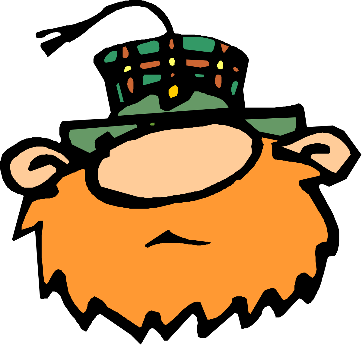 Bearded Cartoon Character with Hat Clipart for Fun Designs