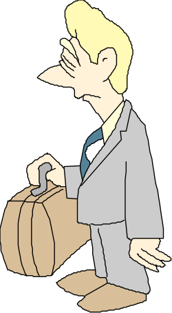 Businessman in Suit and Tie Holding Suitcase Clipart