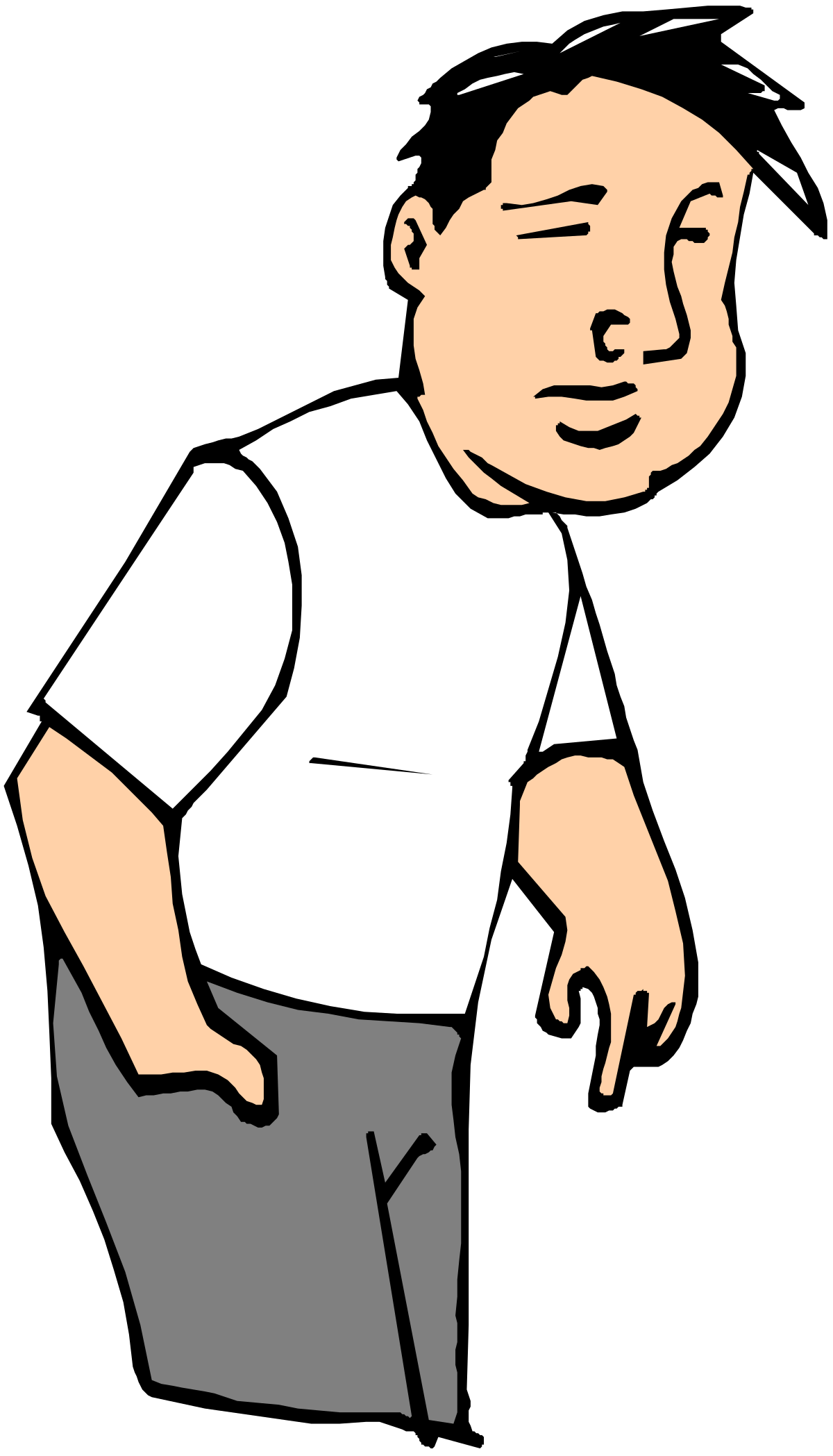 Man in White Shirt and Gray Pants Clipart - Perfect for Your Projects