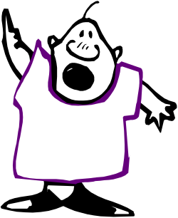 Cartoon Character Clipart with Purple and White Shirt