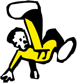 Yellow and Black Skateboarder Clipart - Dynamic Man on Skateboard