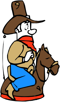 Cartoon Cowboy Riding Horse - Vibrant Clipart for Creative Projects