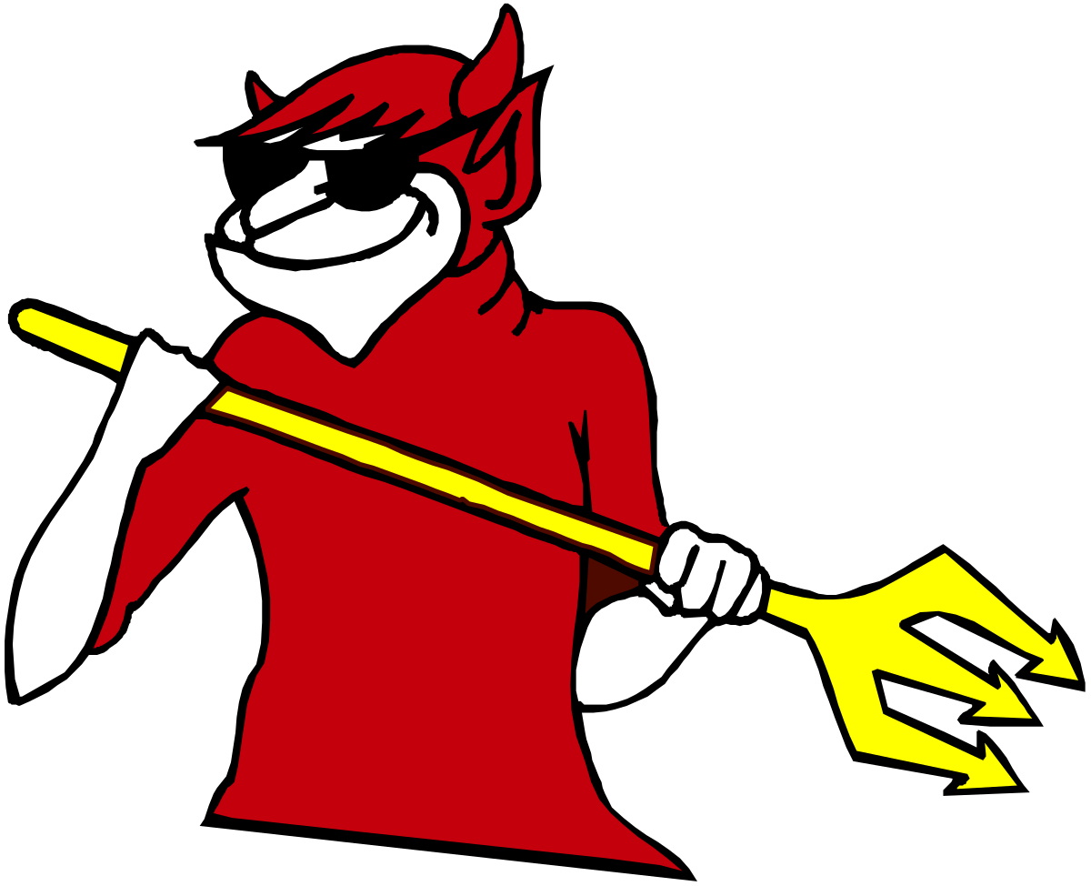Cartoon Character Holding Yellow Arrow Clipart