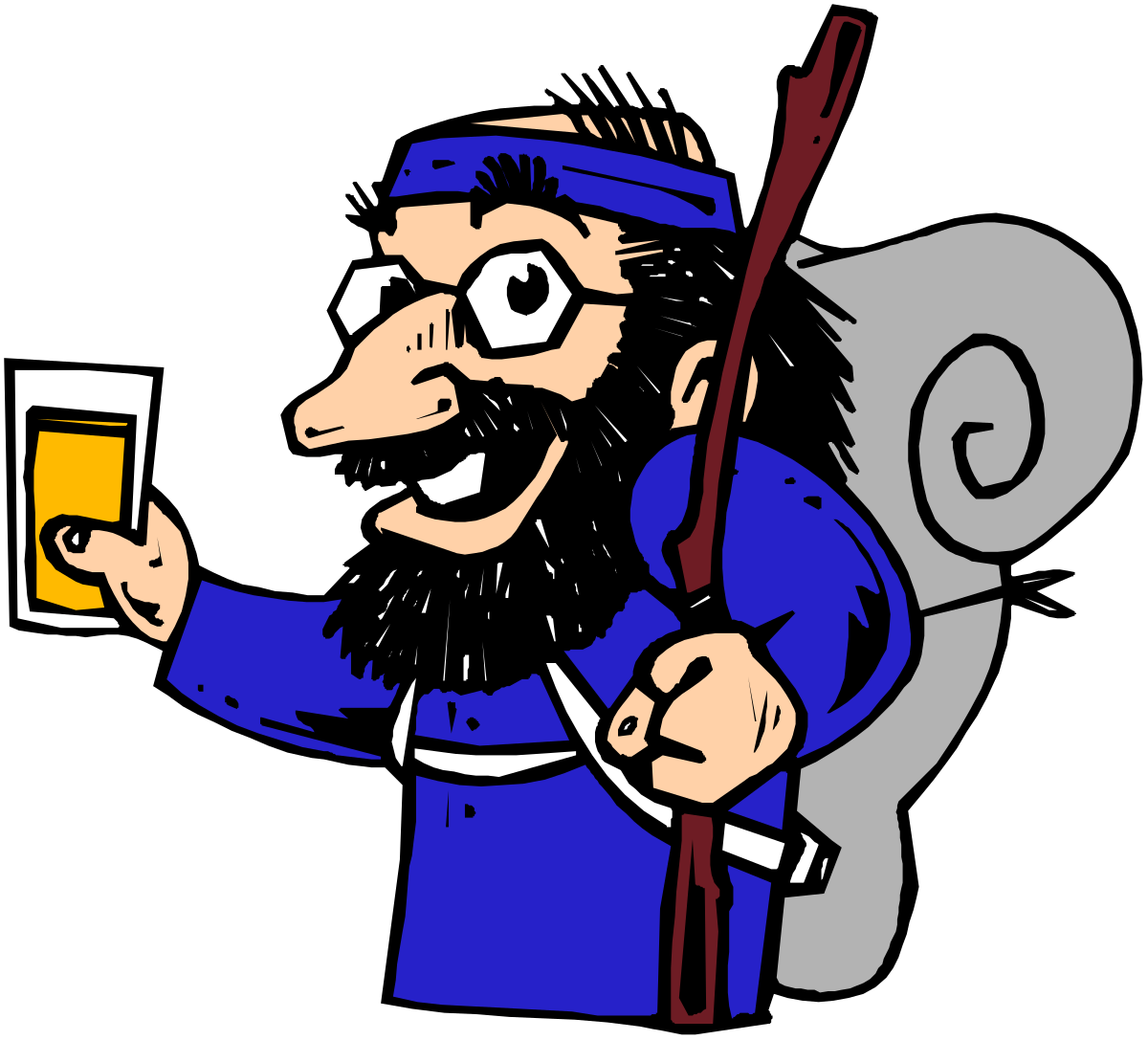 Cartoon of a Man Holding Beer - Fun and Colorful Clipart