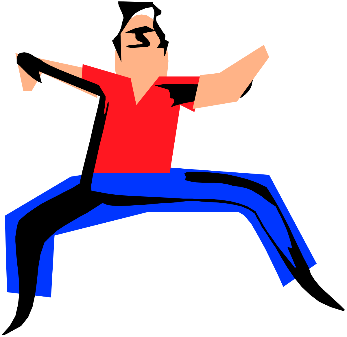 Red Shirt Man Performing Trick Clipart