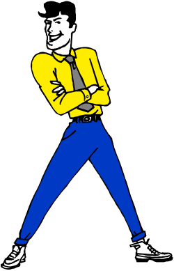 Man in Yellow Shirt and Blue Pants Clipart for Vibrant Scenes