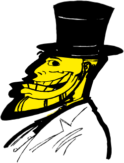 Man in Hat Drawing - Yellow and Black Clipart for Creative Projects