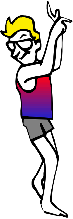 Woman in a Rainbow-Colored Dress and Hat Clipart
