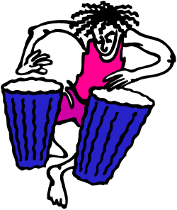 Woman Holding Blue and Pink Cup - Cute Clipart for Your Projects