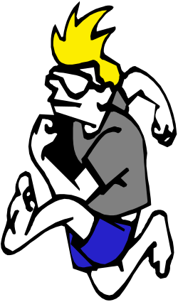 Cartoon Character Running with Yellow Crown - Fun Clipart