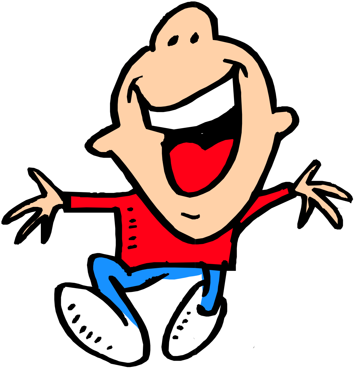 a cartoon character with a red shirt and blue pants clip art png transparent Cartoon Character in Red Shirt and Blue Pants - Vibrant Clipart Images