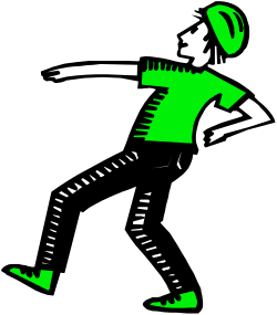 Silhouette of a Man with Headphones - Green and Black Clipart