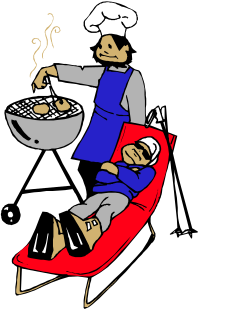 Grill Man Sitting on Chair Clipart - Perfect for Summer BBQ Themes