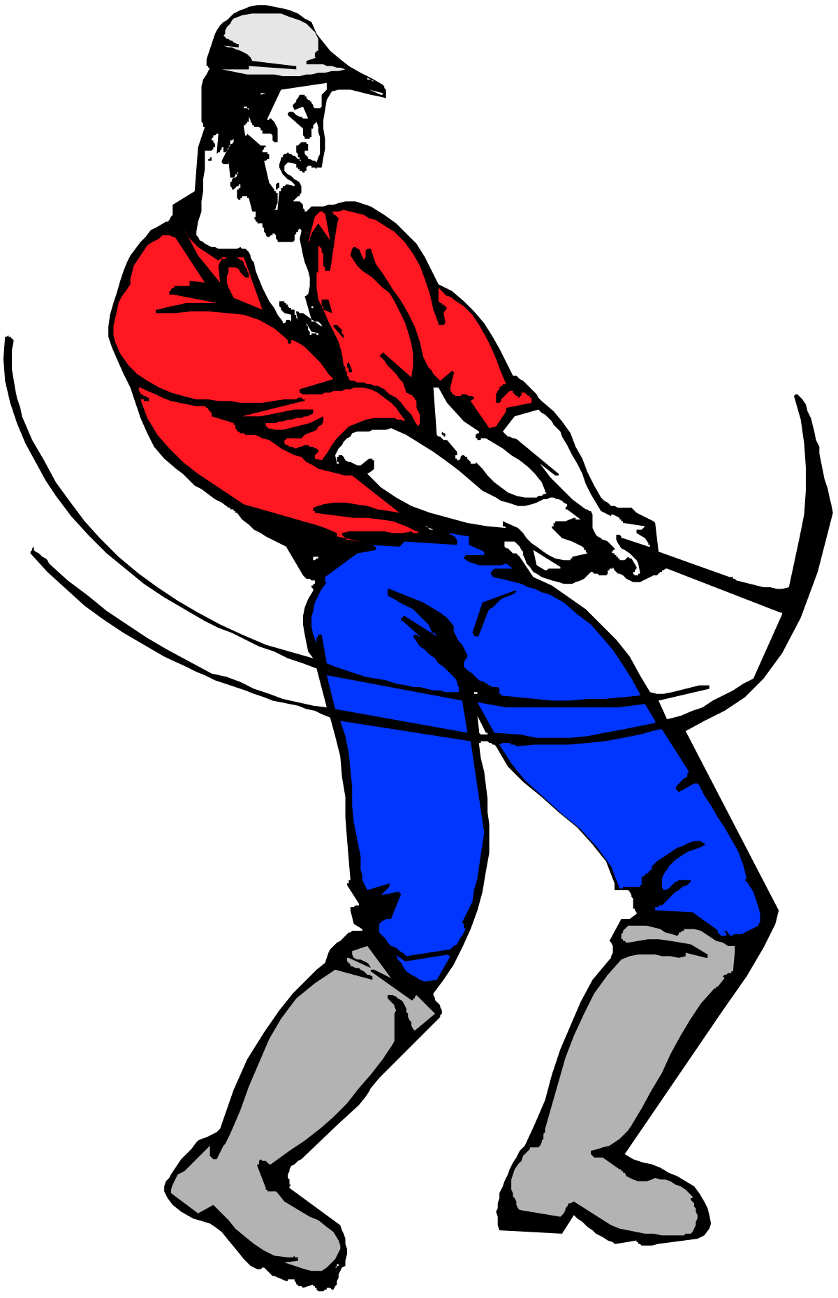 a man in a red shirt and blue pants clip art png transparent Man in Red Shirt and Blue Pants Clipart - Vibrant Character Illustration
