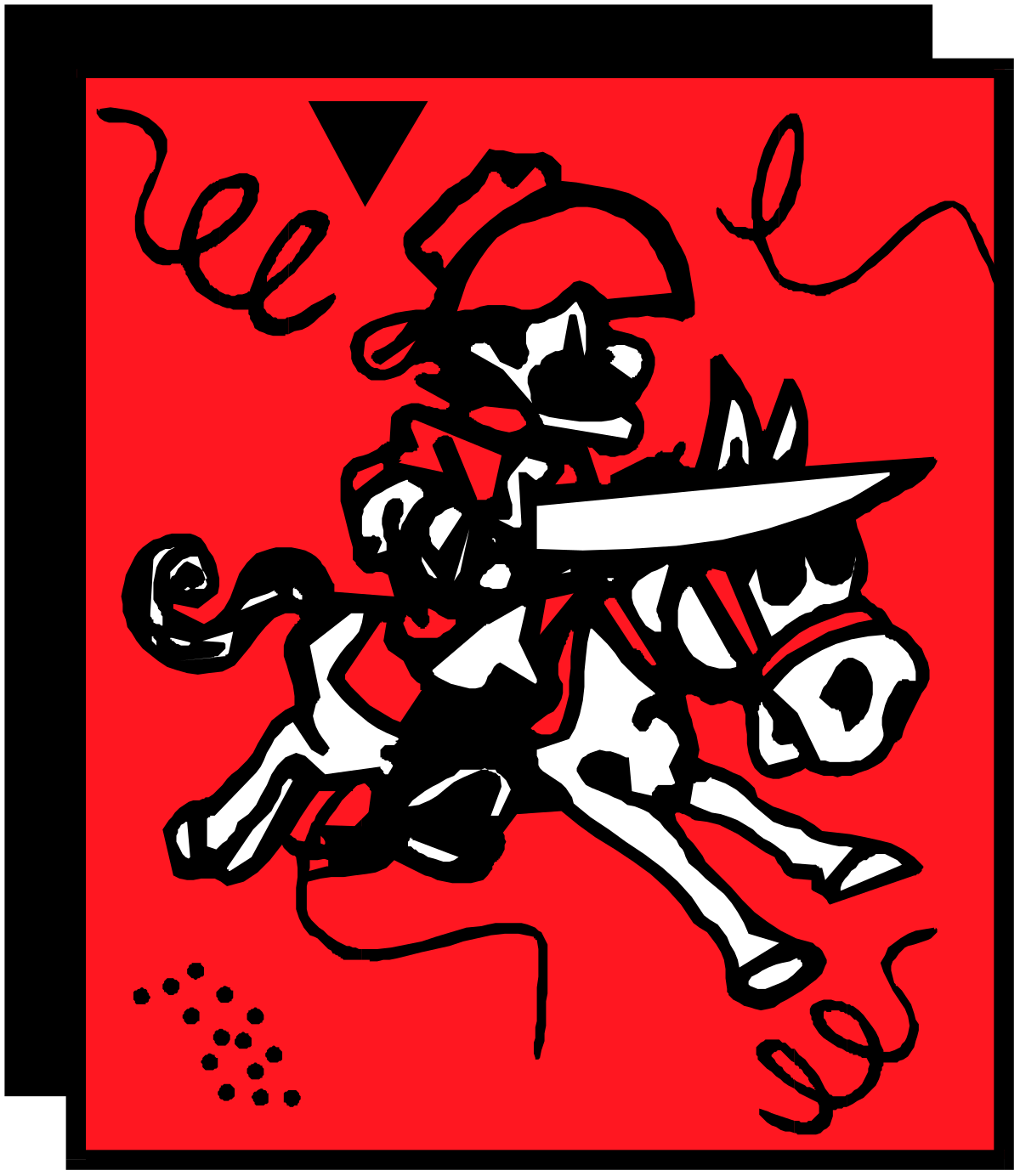 Man on Horse Clipart: Black and White Illustration for Versatile Uses