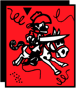 Man on Horse Clipart: Black and White Illustration for Versatile Uses